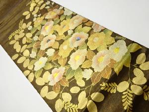 リサイクル　金彩螺鈿　椿模様袋帯